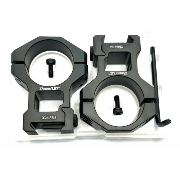 Discovery Heavy Duty 34mm Picatinny Scope Mount Set in Clear Case