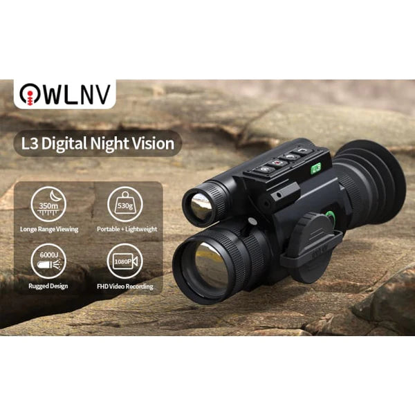 OWLNV L3-LRF Digital Night Vision Rifle Scope with Laser Range Finder For Nighttime and Daytime